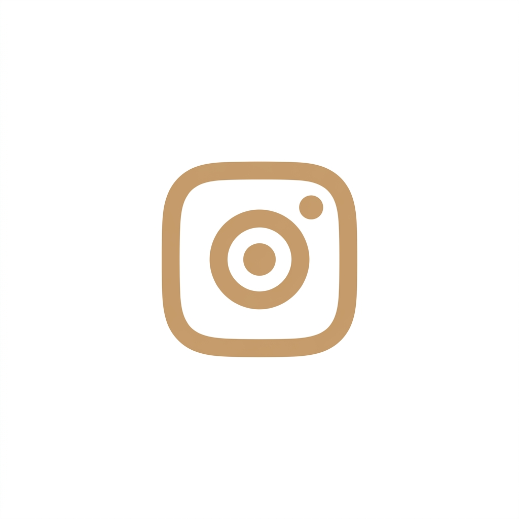 Beige Instagram logo icon on white background